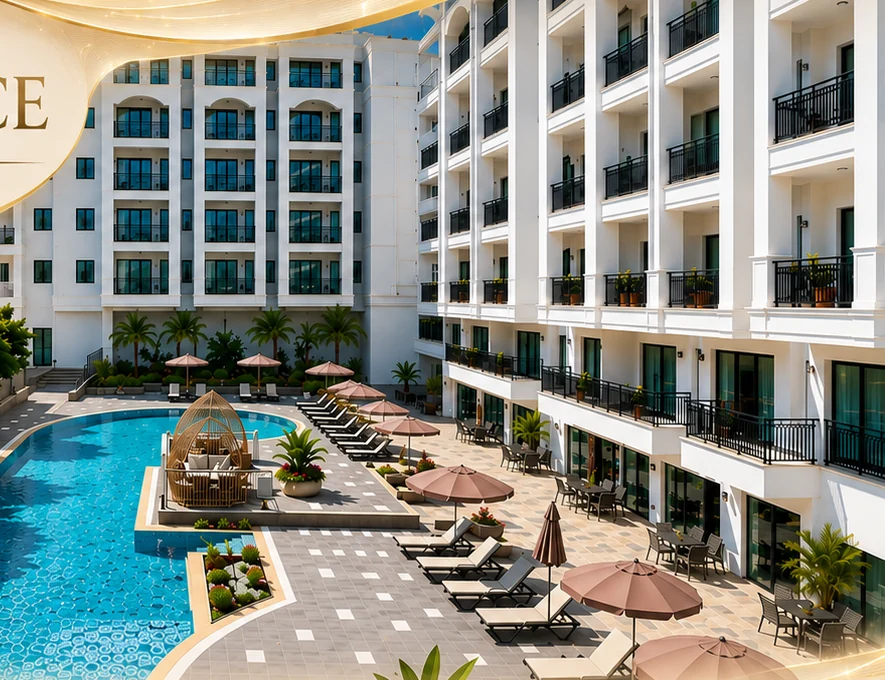 Elite Elize 1 Residence pool and buildings