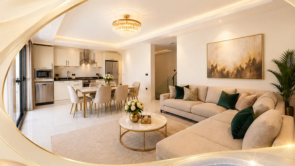 Elite Elize 1 living room and kitchen
