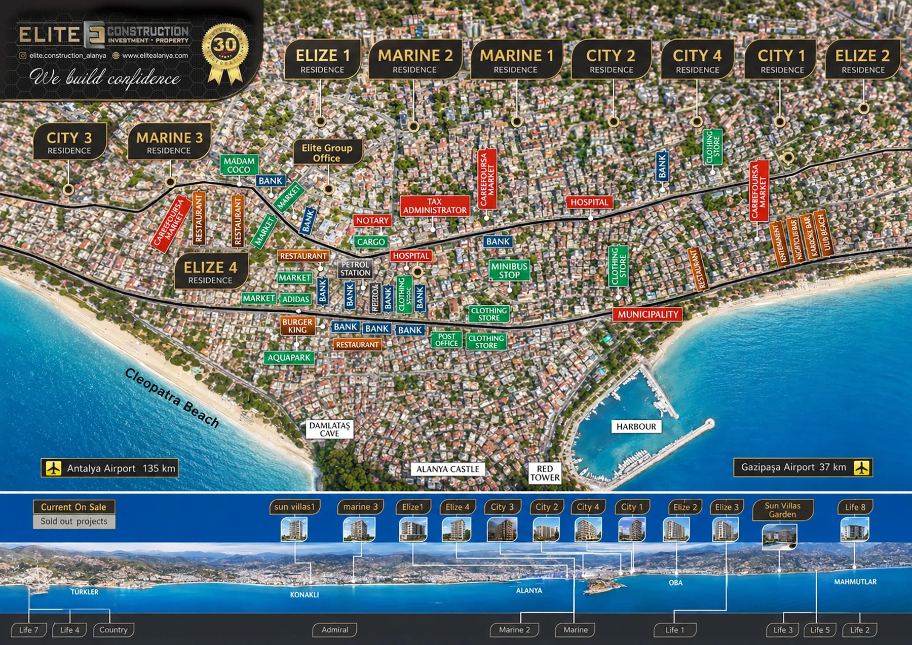 Elite Construction Alanya project location map