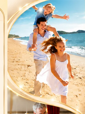 Family at the beach