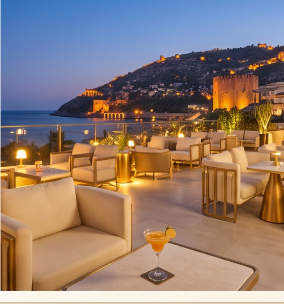 Alanya manzaralı seçkin sosyal alan
