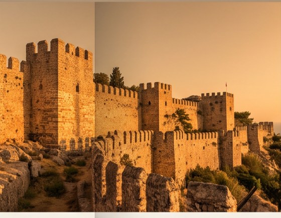 Historic castle on the Mediterranean coast